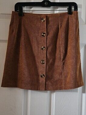 SHEIN Corduroy Button Front Mini Skirt